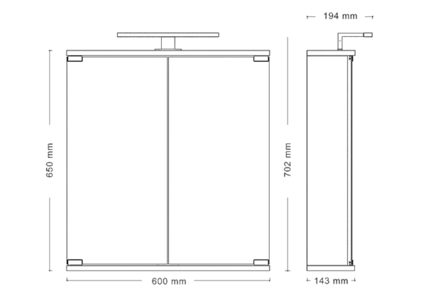 Zrcadlová skříňka Jokey KANDI LED bílá  60 cm - Image 3