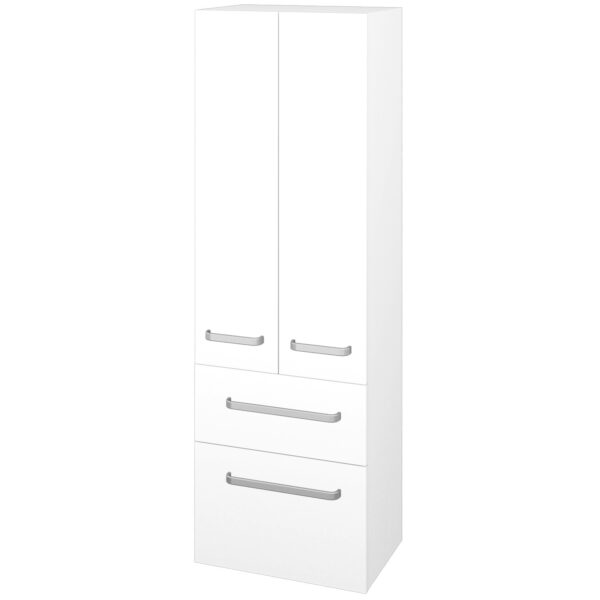 Vysoká skříň DOS SVD2Z2 50 - N01 Bílá lesk + L01 Bílá vysoký lesk