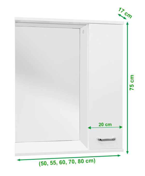 Zrcadlová skříňka s LED osvětlením 70 - Armatura SELLA SILVER 70 P - Image 2