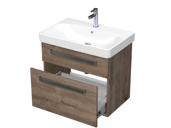 Intedoor Skříňka s umyvadlem Smyle Square 75 cm - závěsná, dub Wellington SONATA 75 D370 - Image 2