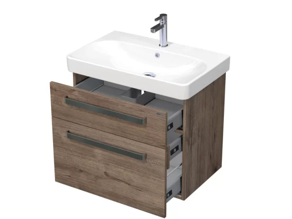 Intedoor Skříňka s umyvadlem Smyle Square 75 cm - závěsná, dub Wellington SONATA 75 D370 - Image 3