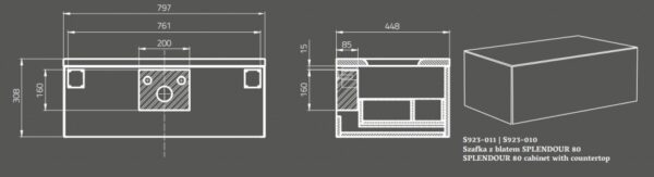 Závěsná skříňka s deskou - SPLENDOUR 80 BÍLÁ - OPOCZNO - Image 6