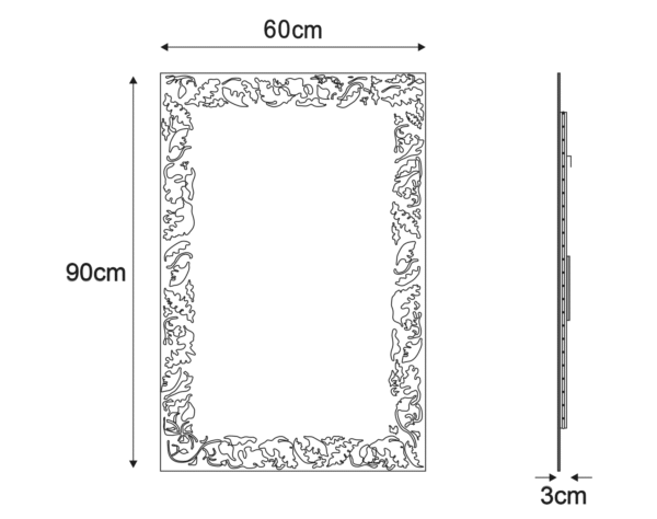 SONORA LED podsvícené zrcadlo 900x600mm - Poškození viz foto - Image 8
