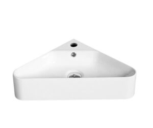 Rohové umyvadlo SAT Mood 56x34 cm otvor pro baterii, s přepadem